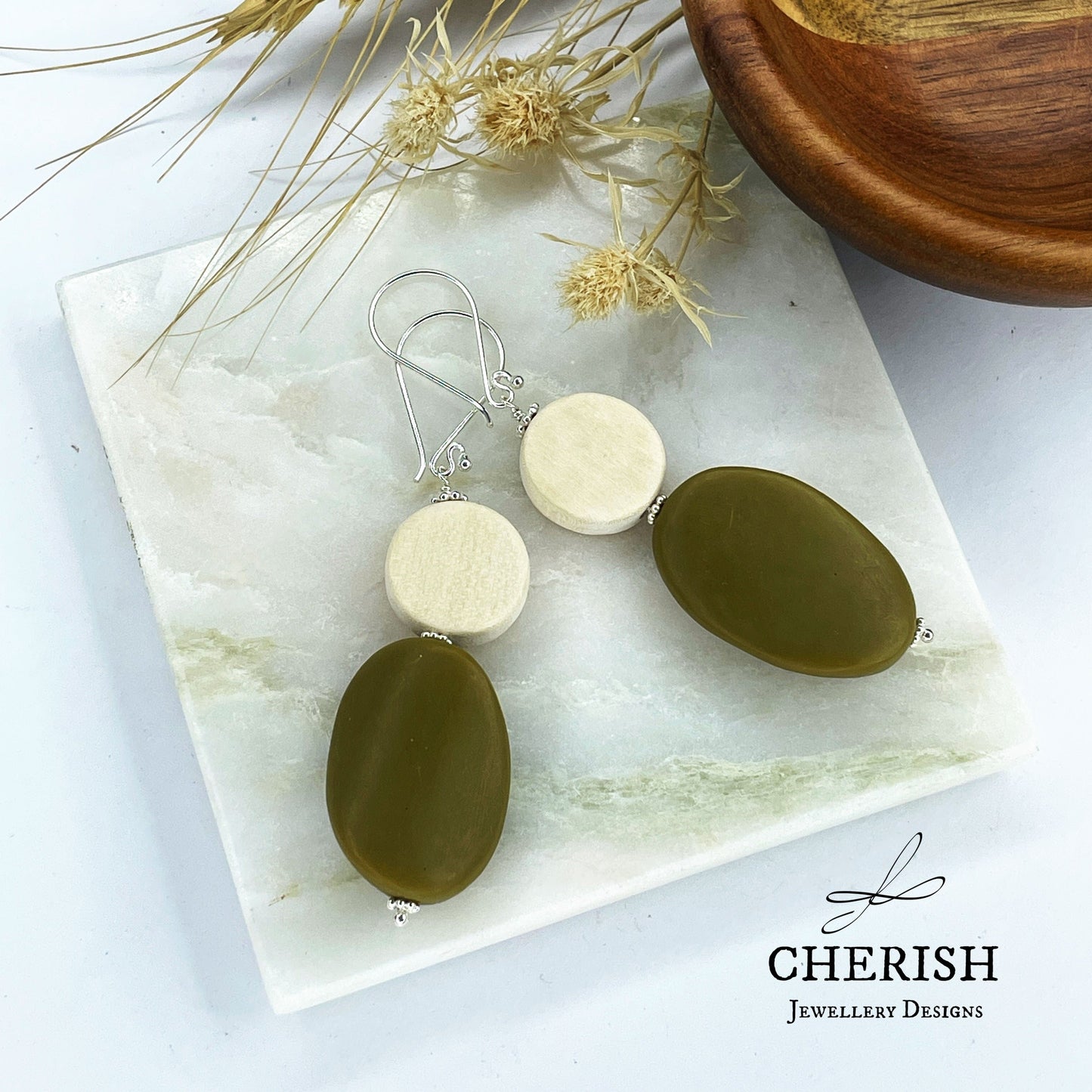 Fossil Bicolour Resin Earrings