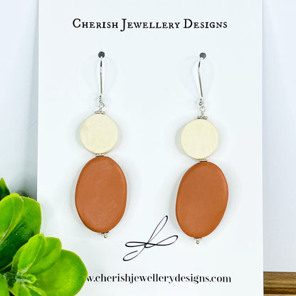 Fossil Bicolour Resin Earrings