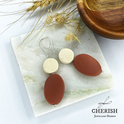 Fossil Bicolour Resin Earrings