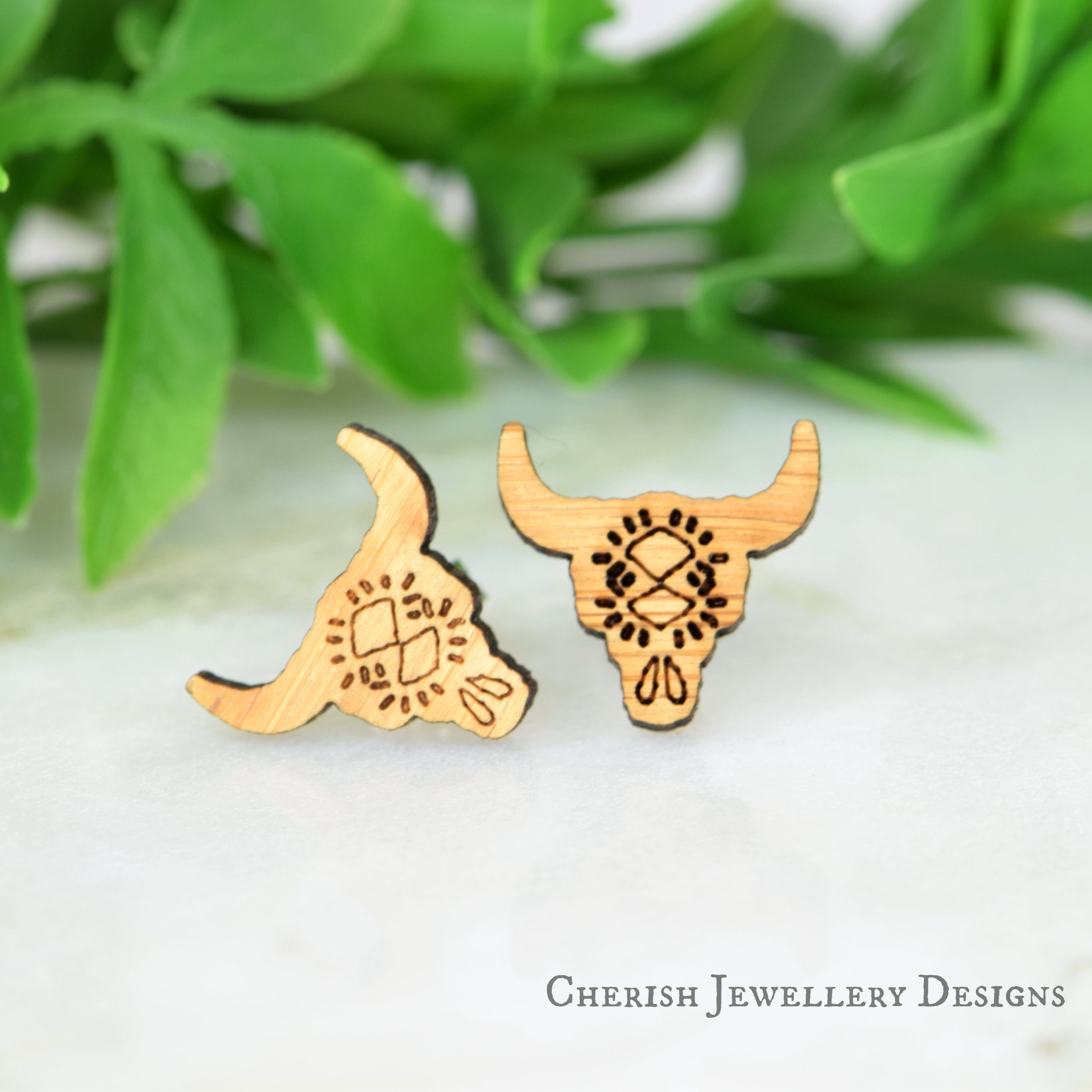 Boho Steer Stud Earrings