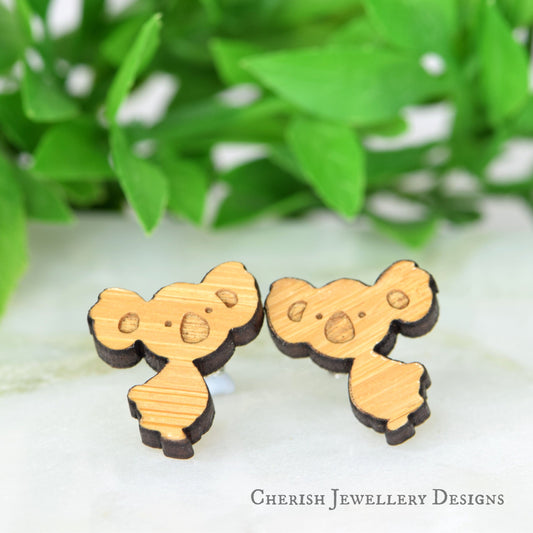 Coy Koala Stud Earrings