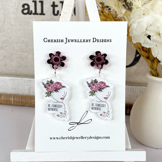 " Be Fearlessly Authentic" Earrings