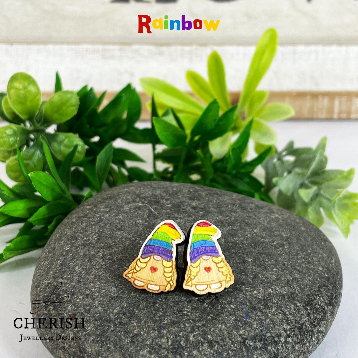 Girl Gnome Stud Earrings