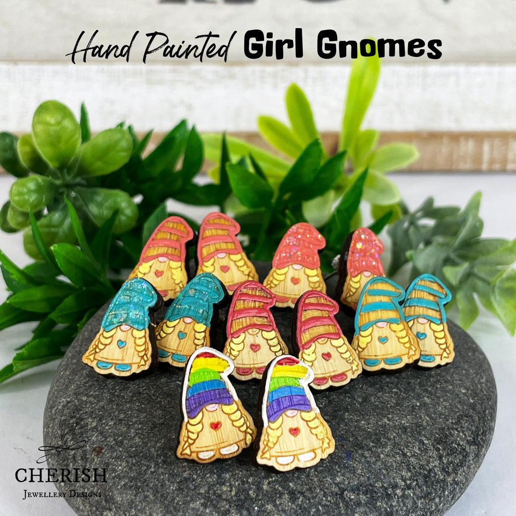 Girl Gnome Stud Earrings