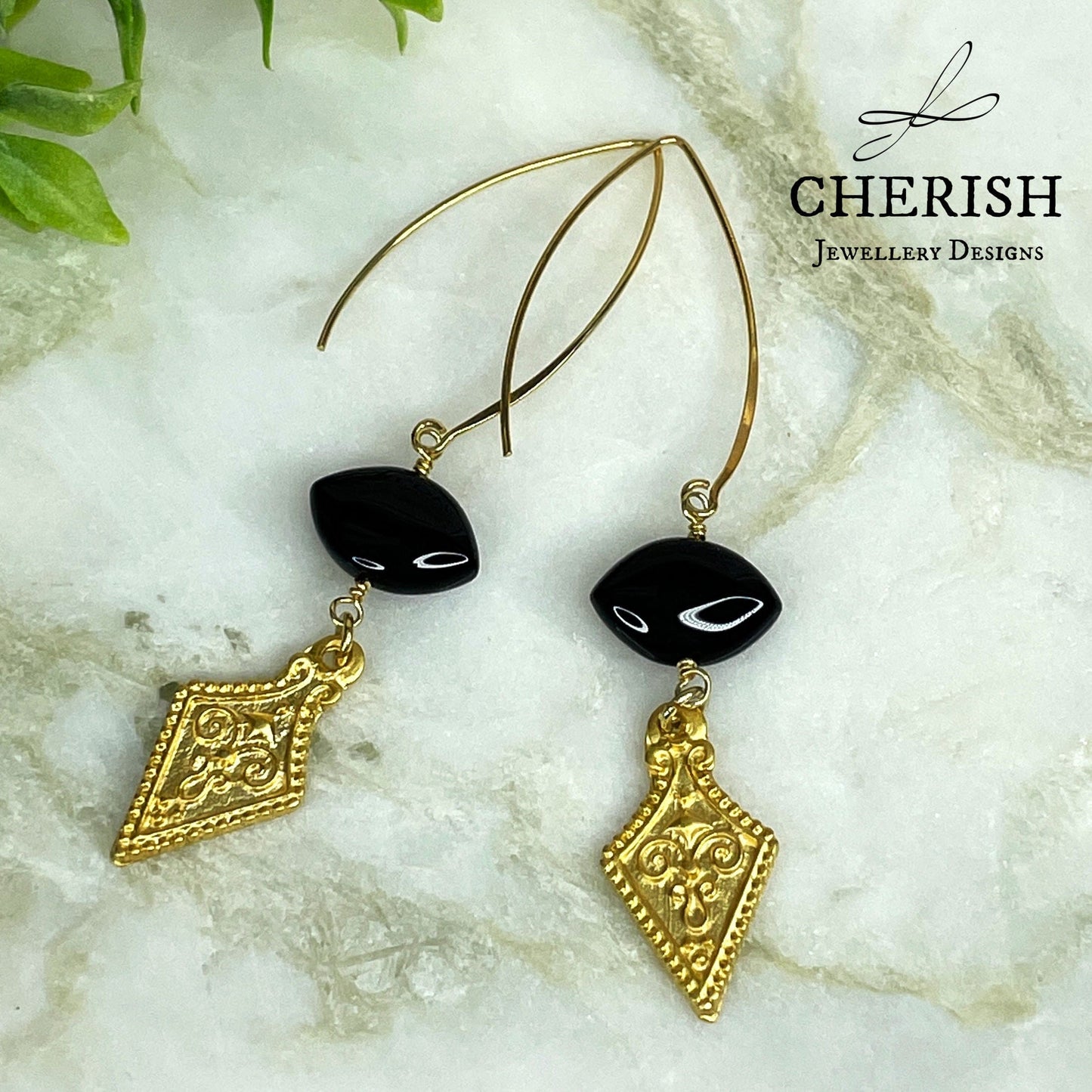 Isuka Vermeil Earrings with Onyx