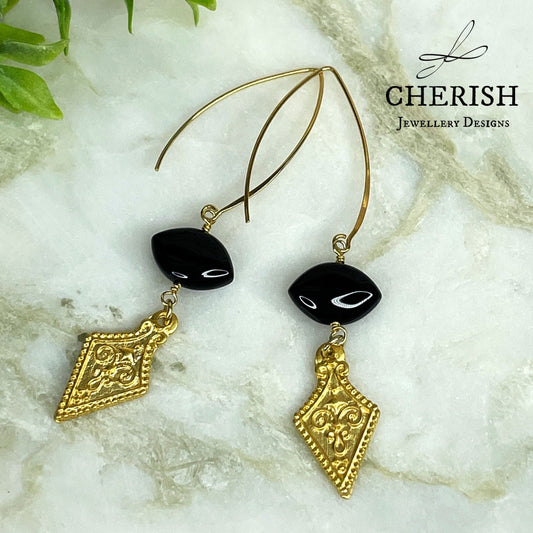 Isuka Vermeil Earrings with Onyx