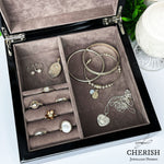 Silver Mandala Gloss Black Jewellery Box
