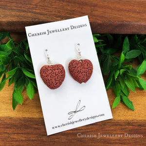 Mini Lava Heart Earrings