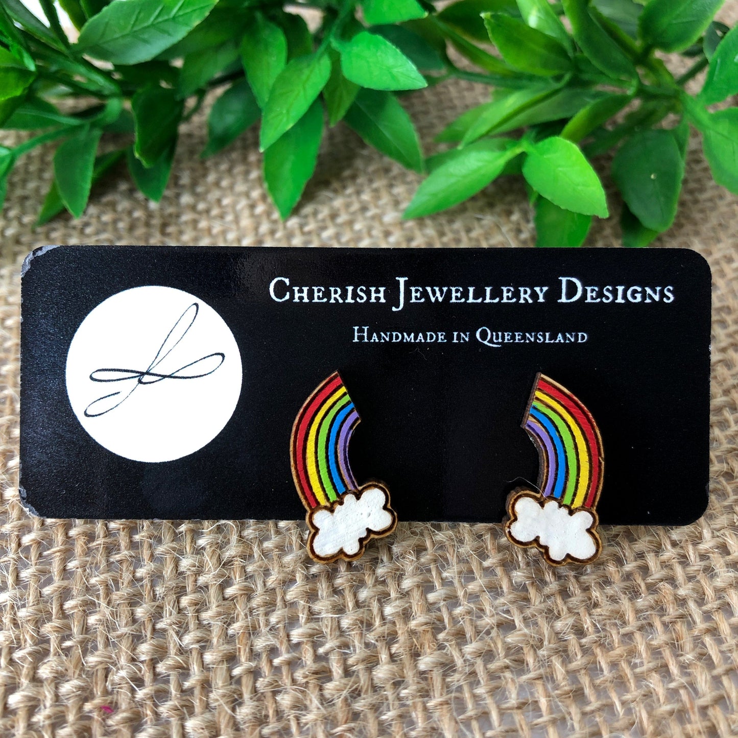 Mini Rainbow & Cloud Stud Earrings