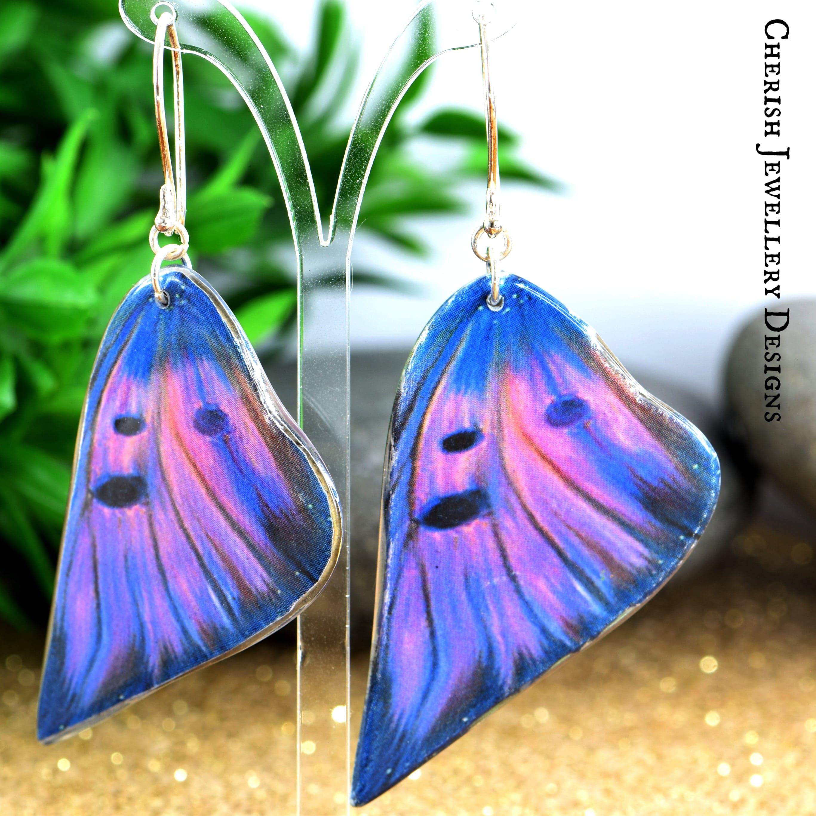 Purple Emperor Butterfly Earrings