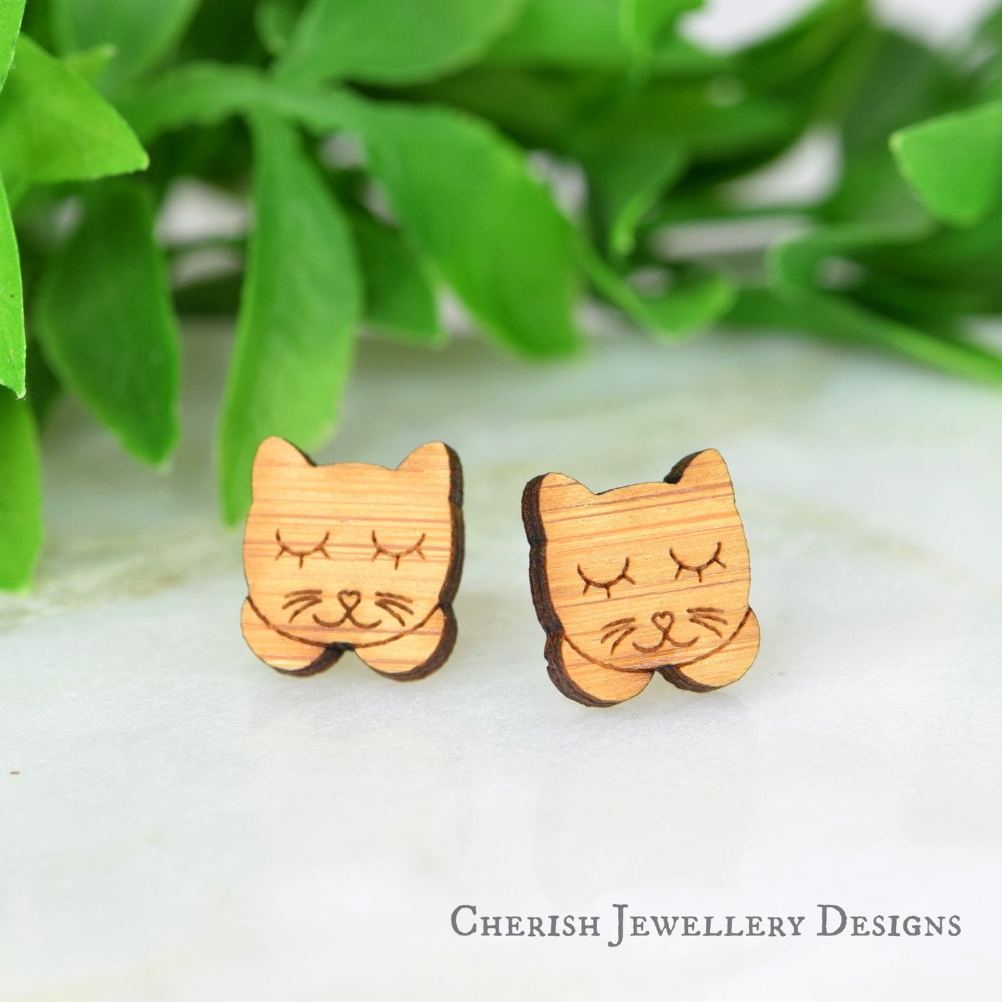 Sleepy Kitties Stud Earrings