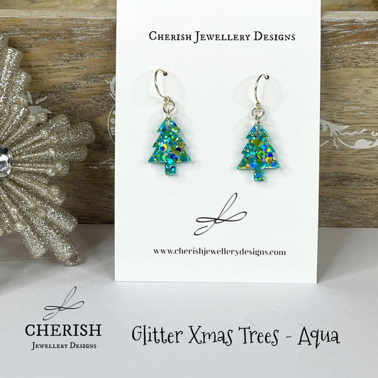 Glitter Xmas Tree Earrings