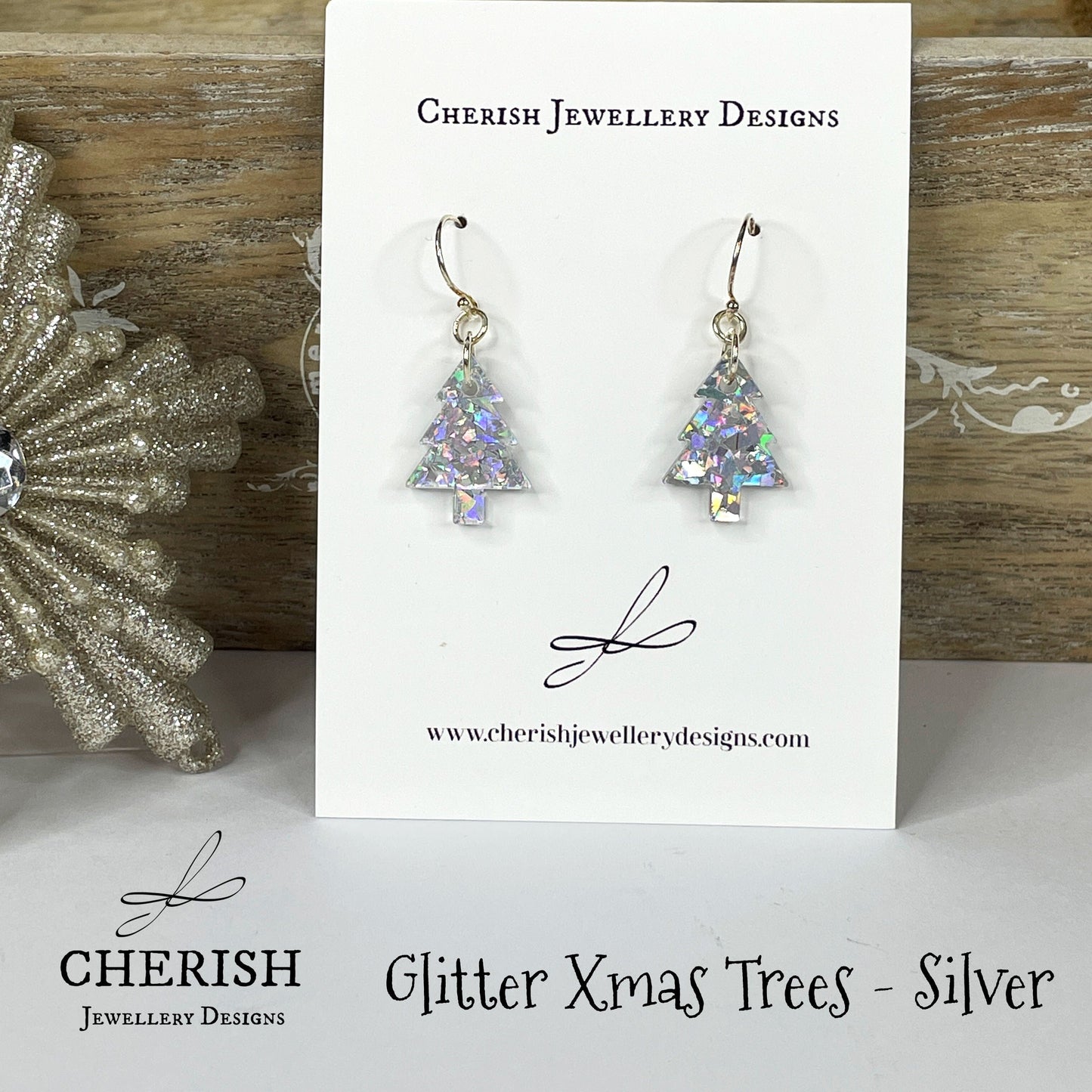 Glitter Xmas Tree Earrings