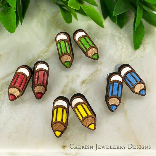 Mini Pencil Stud Earrings